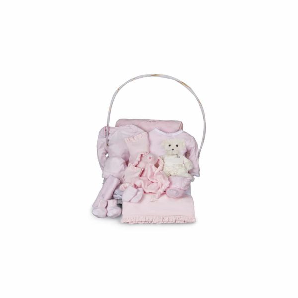 Panier naissance complet sérénité rose - BebeDeParis