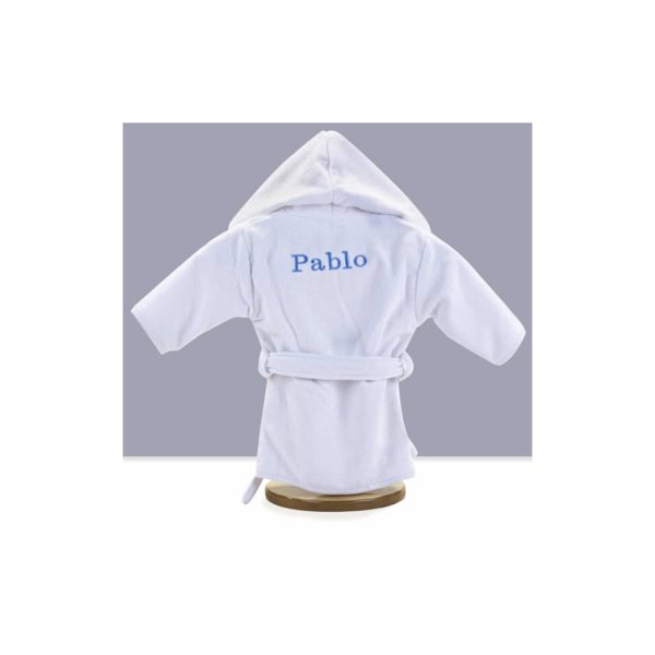 Peignoir personnalisable bebé nouveau né bleu - BebeDeParis