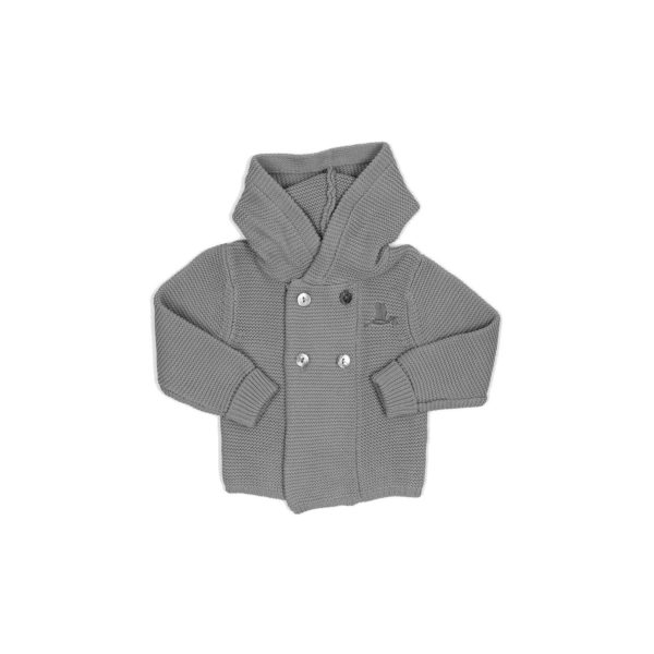 Veste classique tricot pour bébé gris - BebeDeParis