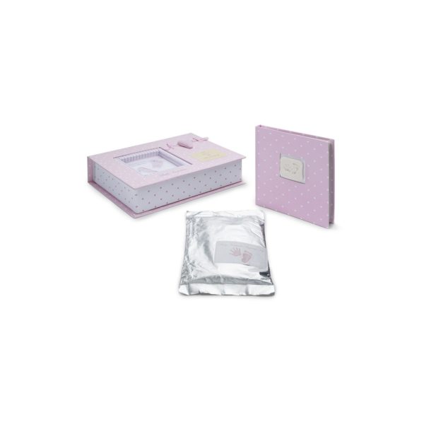 Kit empreintes main et pied (cœur) rose - BebeDeParis
