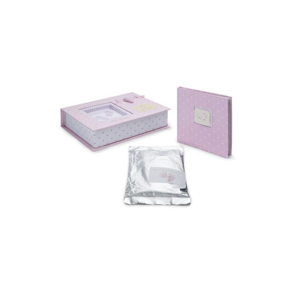 Kit empreintes main et pied (cœur) rose – BebeDeParis