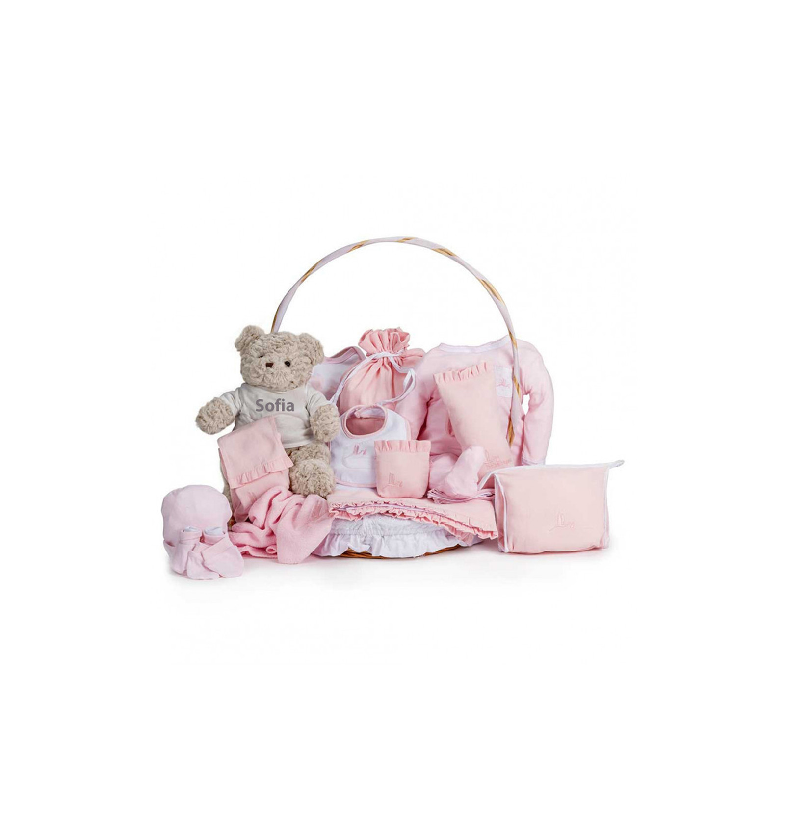 Panier naissance complet classique rose BebeDeParis