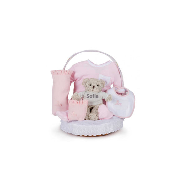 Panier naissance essentiel classique rose - BebeDeParis