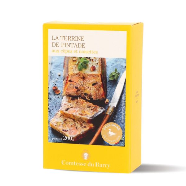 Terrine de pintade aux cèpes et noisettes (20% de foie gras) 200g-Comtesse du Barry