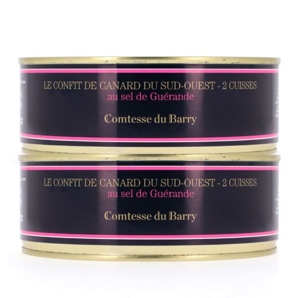 Lot de 2 Confits de canard du Sud-Ouest au sel de Guérande – 2 cuisses-Comtesse du Barry