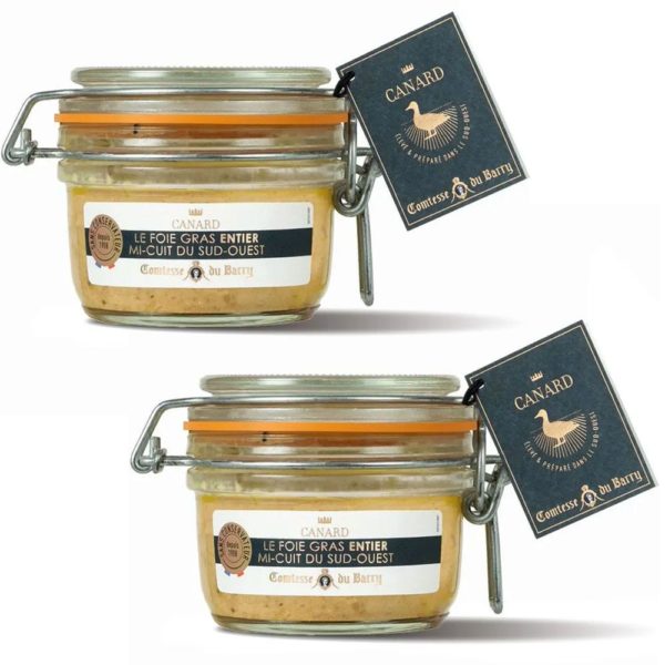 Lot de 2 Foies gras de canard entier mi-cuit du Sud-Ouest 125g-Comtesse du Barry