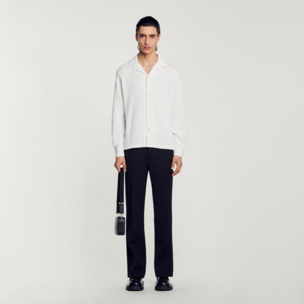 Chemise à manches longues male Ecru Sandro Paris