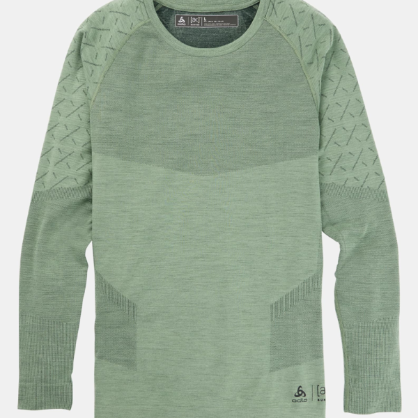 Burton - Haut sous-vêtement ras-du-cou en laine mérinos [ak] Slokar homme, Hedge Green / True Black, XXL