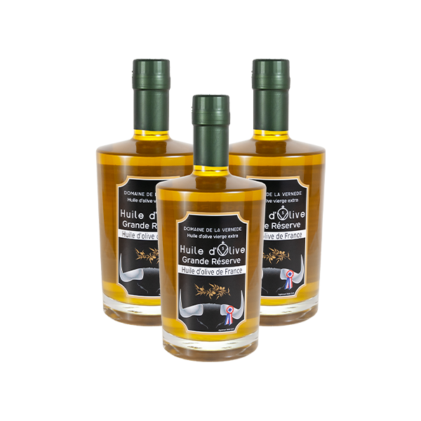 La Vernède Huile d’olives – 3 bouteilles de 500ml Cuvée Grande Réserve