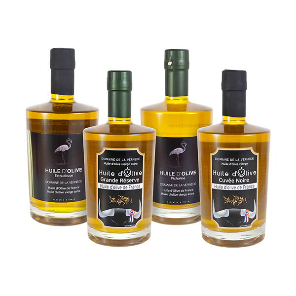 La Vernède Huile d’olives – 4 cuvées – Pack 4 saveurs – 4x500ml