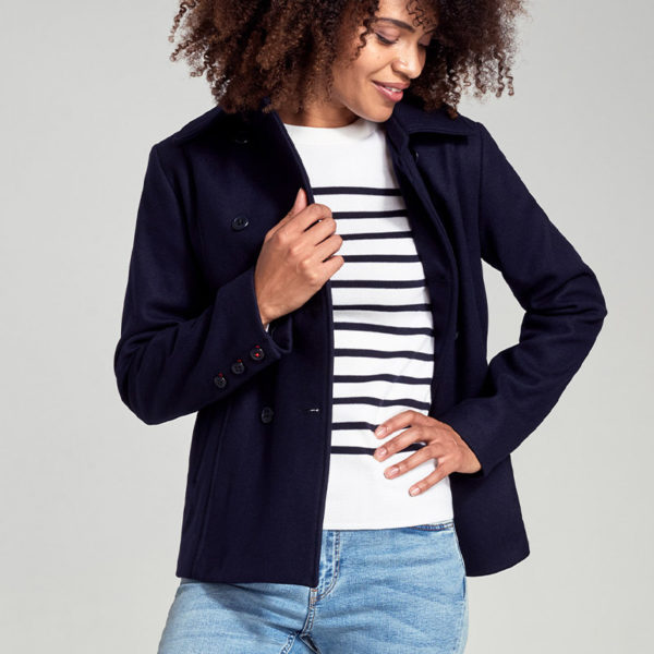 ARMOR-LUX Caban Pointe du Van – laine Femme Rich Navy 5XL – 52