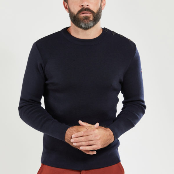 ARMOR-LUX Pull marin « Goulenez » – laine mérinos Homme Navire 3XL