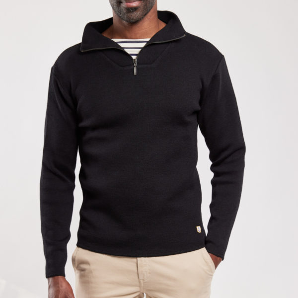 ARMOR-LUX Pull camionneur "Guisseny" - laine Homme Noir 3XL