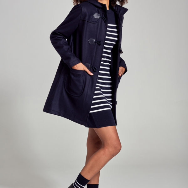 ARMOR-LUX Duffle Coat « Concarneau » – drap de laine mélangée Femme Rich Navy 5XL – 52