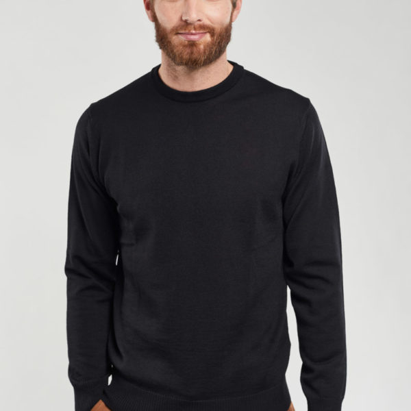 ARMOR-LUX Pull "Damgan" - laine mérinos Homme Noir 3XL