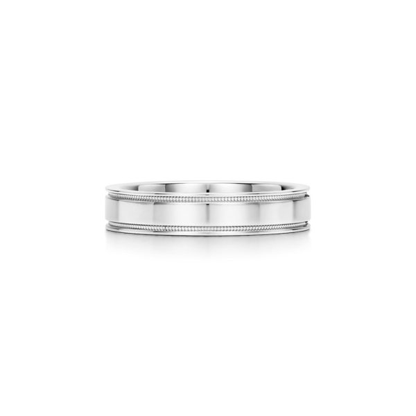 Alliance Double Millegrains Tiffany Together en platine Largeur: 4 mm – Size 6 Tiffany & Co.