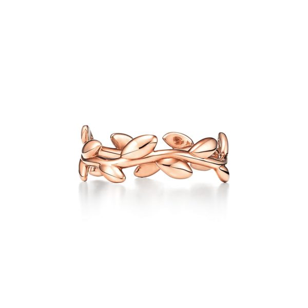 Alliance Olive Leaf Paloma Picasso en or rose 18 carats Étroite – Size 5 Tiffany & Co.