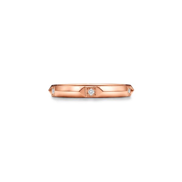 Alliance Tiffany True en or rose 18 carats et diamants Largeur: 2,5 mm – Size 12 1/2 Tiffany & Co.