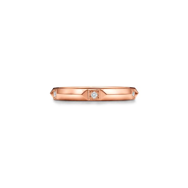 Alliance Tiffany True en or rose 18 carats et diamants Largeur: 2,5 mm – Size 8 Tiffany & Co.