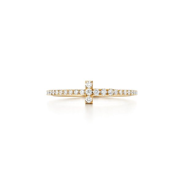 Alliance Wire Tiffany T en or 18 carats et diamants – Size 6 1/2 Tiffany & Co.