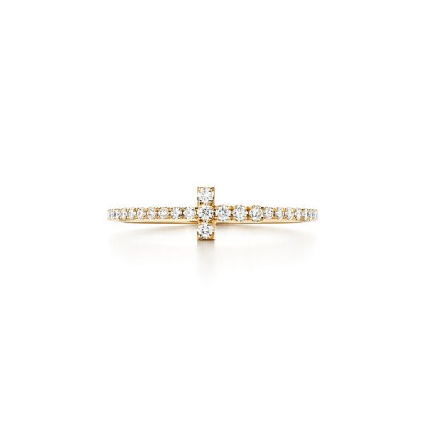 Alliance Wire Tiffany T en or 18 carats et diamants – Size 4 1/2 Tiffany & Co.
