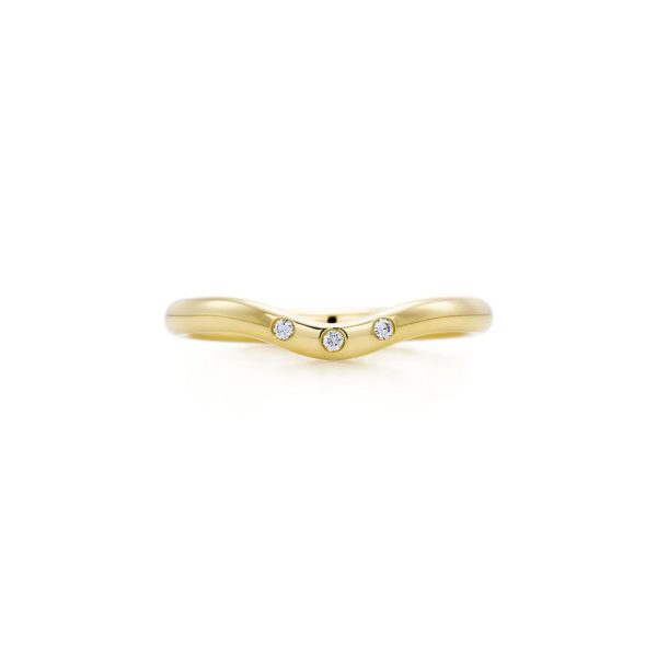 Alliance Elsa Peretti en or 18 carats et diamants Largeur 2 mm – Size 8 Tiffany & Co.