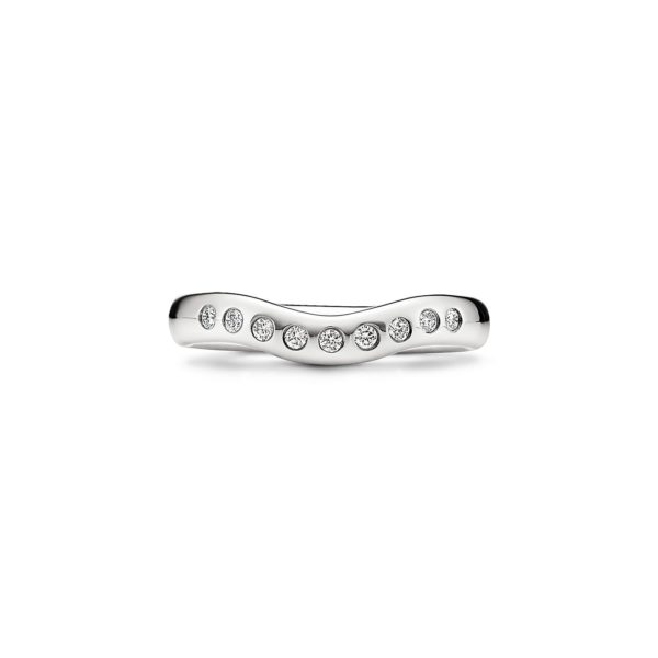 Anneau large en platine et diamants, par Elsa Peretti. – Size 6 Tiffany & Co.