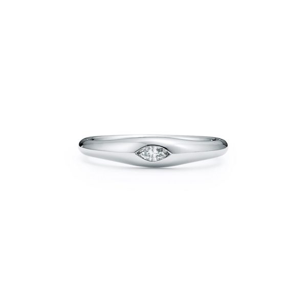 Anneau Marquise Elsa Peretti en platine 950 millièmes et diamant – Size 4 1/2 Tiffany & Co.