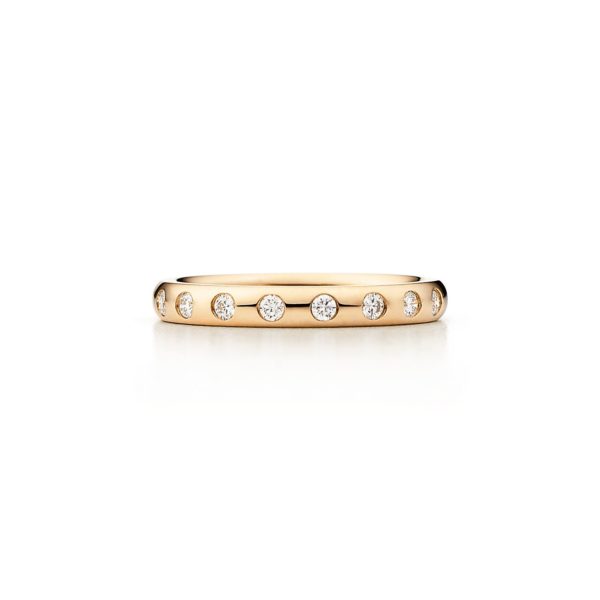 Anneau à superposer par Elsa Peretti en or 18 carats et huit diamants – Size 10 1/2 Tiffany & Co.