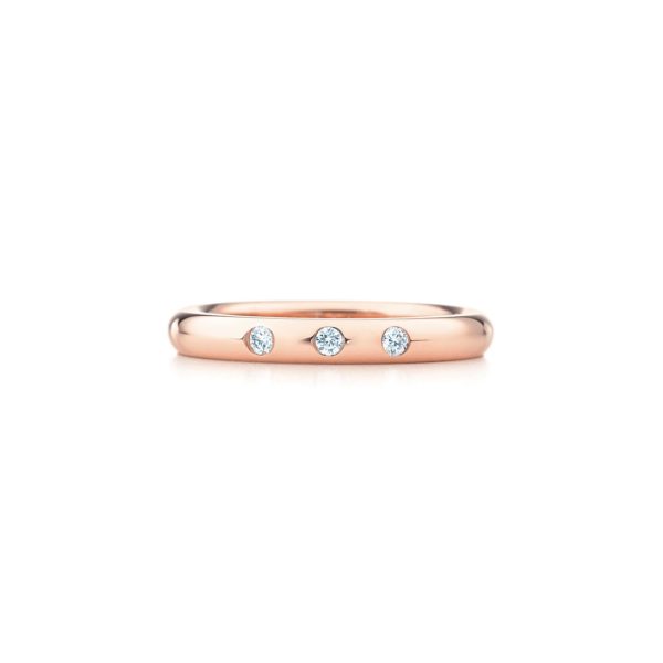 Anneau à superposer par Elsa Peretti en or rose 18 carats et diamants – Size 10 1/2 Tiffany & Co.