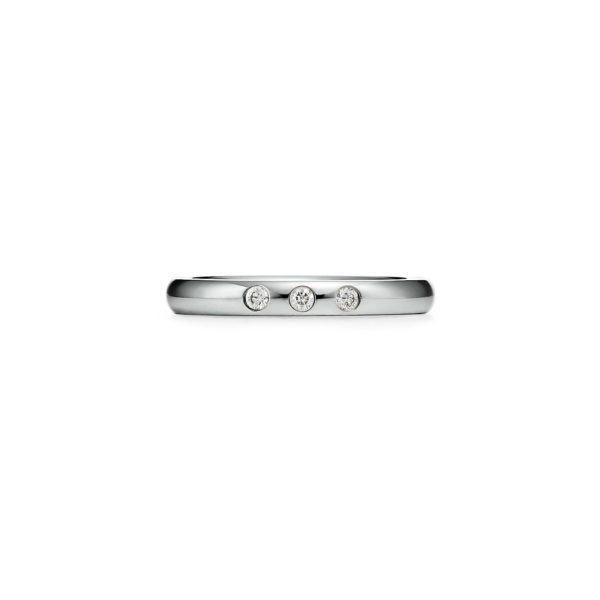 Anneau à superposer par Elsa Peretti en platine 950 millièmes et diamants – Size 10 1/2 Tiffany & Co.