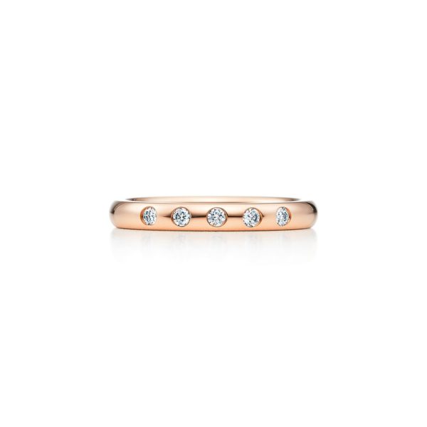Anneau à superposer par Elsa Peretti en or rose 18 carats et diamants – Size 11 1/2 Tiffany & Co.