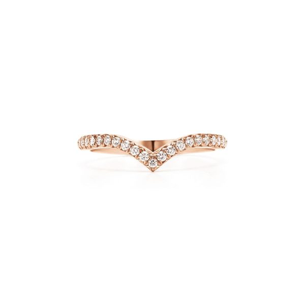 Anneau en V Tiffany Soleste en or rose 18 carats et diamants – Size 4 1/2 Tiffany & Co.