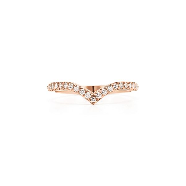 Anneau en V Tiffany Soleste en or rose 18 carats et diamants – Size 8 1/2 Tiffany & Co.