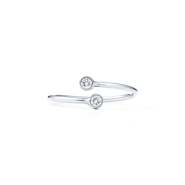 Bague Diamond Hoop Elsa Peretti en platine 950 millièmes et diamants – Size 4 Tiffany & Co.