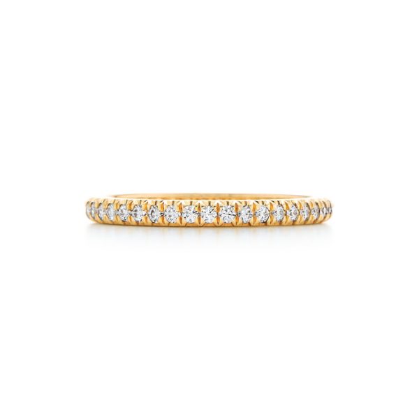 Bague Éternité demi-cercle Tiffany Soleste en or jaune 18 carats et diamants – Size 4 1/2 Tiffany & Co.