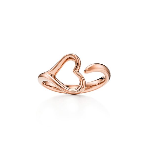 Bague Open Heart par Elsa Peretti en or rose 18 carats Small – Size 4 1/2 Tiffany & Co.