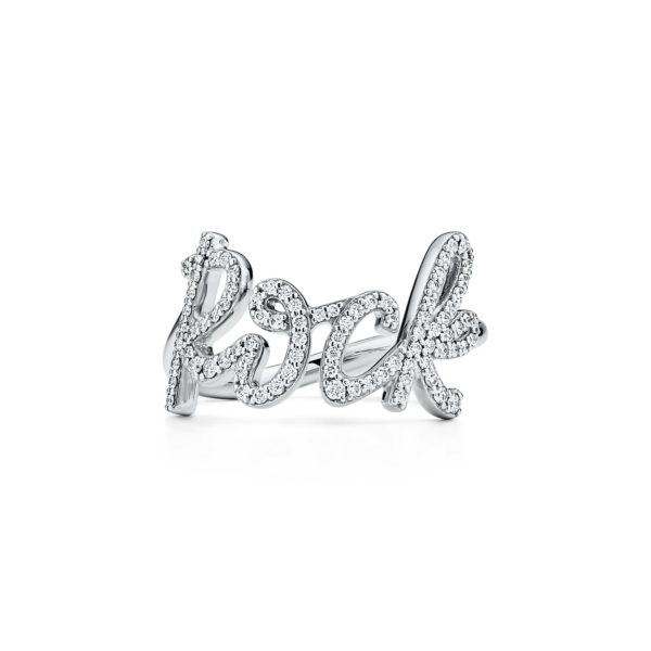 Bague Rock Paloma&rsquo;s Graffiti en or blanc 18 carats et diamants Small – Size 4 Tiffany & Co.
