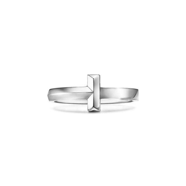 Bague T1 Tiffany T en or blanc 18 carats Largeur: 2,5 mm – Size 10 Tiffany & Co.