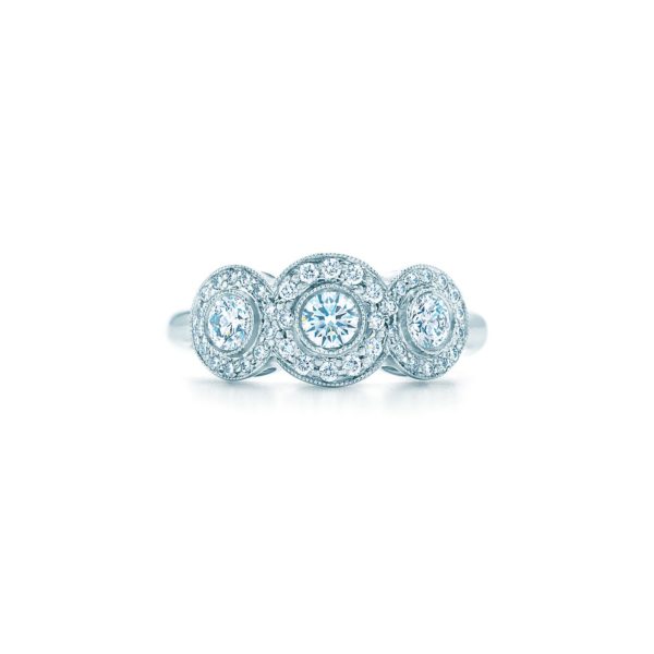 Bague Tiffany Circlet en platine 950 millièmes et diamants – Size 4 Tiffany & Co.