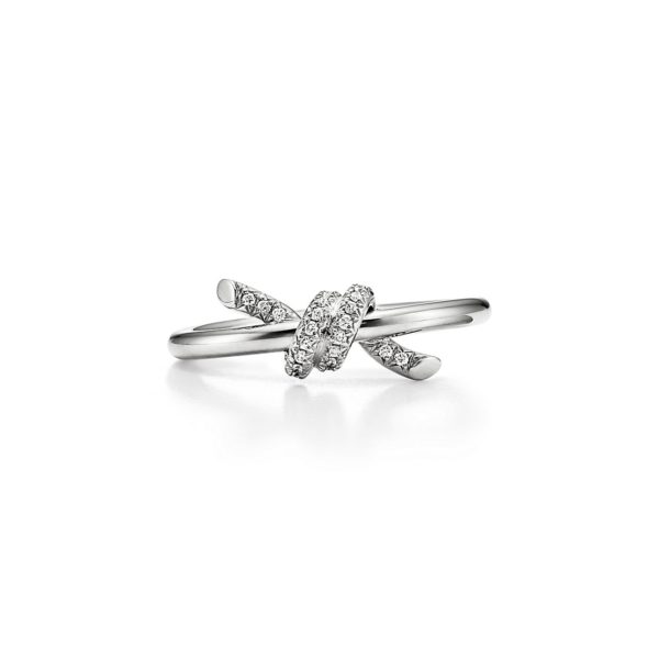 Bague Tiffany Knot en or blanc 18 carats et diamants – Size 3 Tiffany & Co.