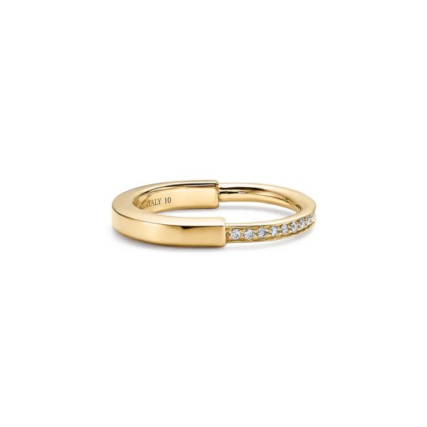 Bague Tiffany Lock en or jaune 18 carats et diamants – Size 10 1/2 Tiffany & Co.
