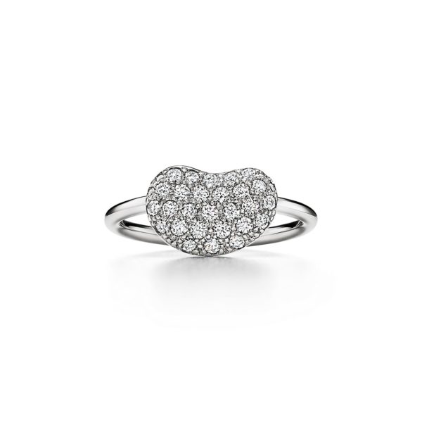 Bague Wire Bean par Elsa Peretti, platine et pavé de diamants 12 mm – Size 8 Tiffany & Co.