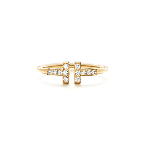 Bague Wire Tiffany T en or 18 carats et diamants – Size 8 1/2 Tiffany & Co.