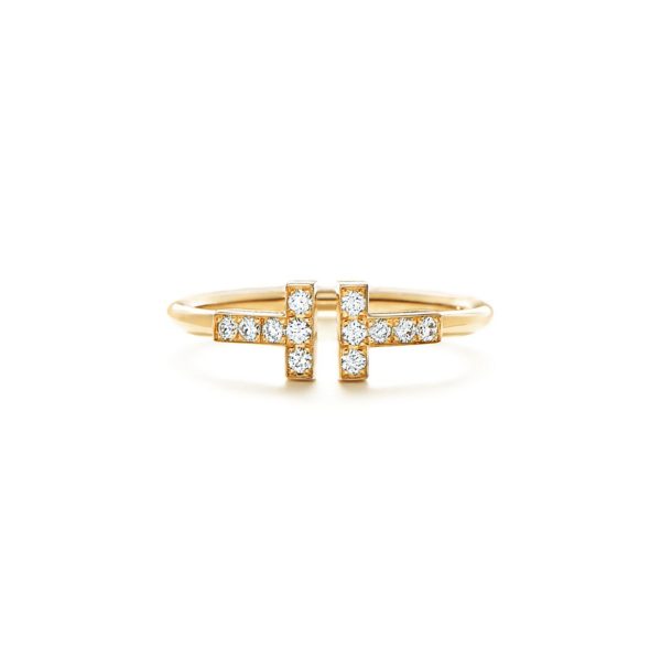 Bague Wire Tiffany T en or 18 carats et diamants – Size 10 1/2 Tiffany & Co.