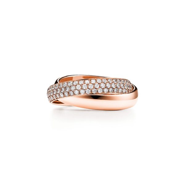 Bague à deux anneaux Paloma’s Melody en or rose 18 carats et diamants – Size 8 Tiffany & Co.