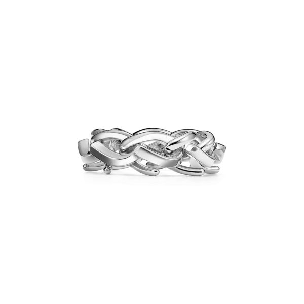 Bague à maillons Tiffany Forge en argent ultra poli – Size 10 1/2 Tiffany & Co.