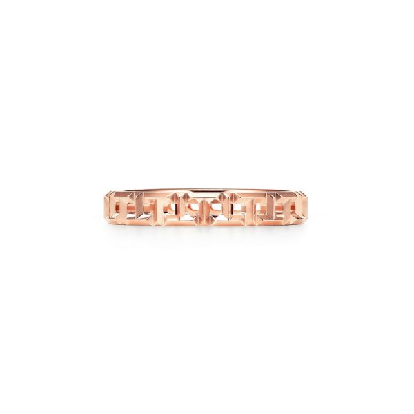 Bague étroite Tiffany T True en or rose 18 carats Largeur: 3,5 mm – Size 5 1/2 Tiffany & Co.