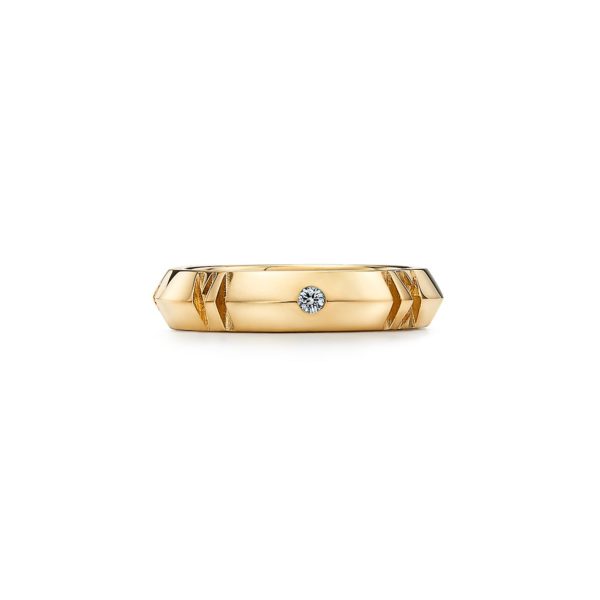 Bague étroite pleine Atlas X en or jaune 18 carats et diamants Largeur: 4,5 mm – Size 6 1/2 Tiffany & Co.