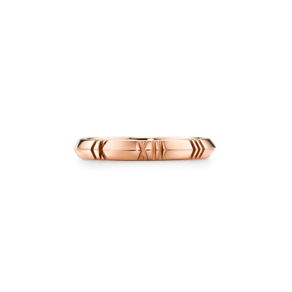 Bague étroite pleine Atlas X en or rose 18 carats Largeur: 3 mm – Size 8 1/2 Tiffany & Co.